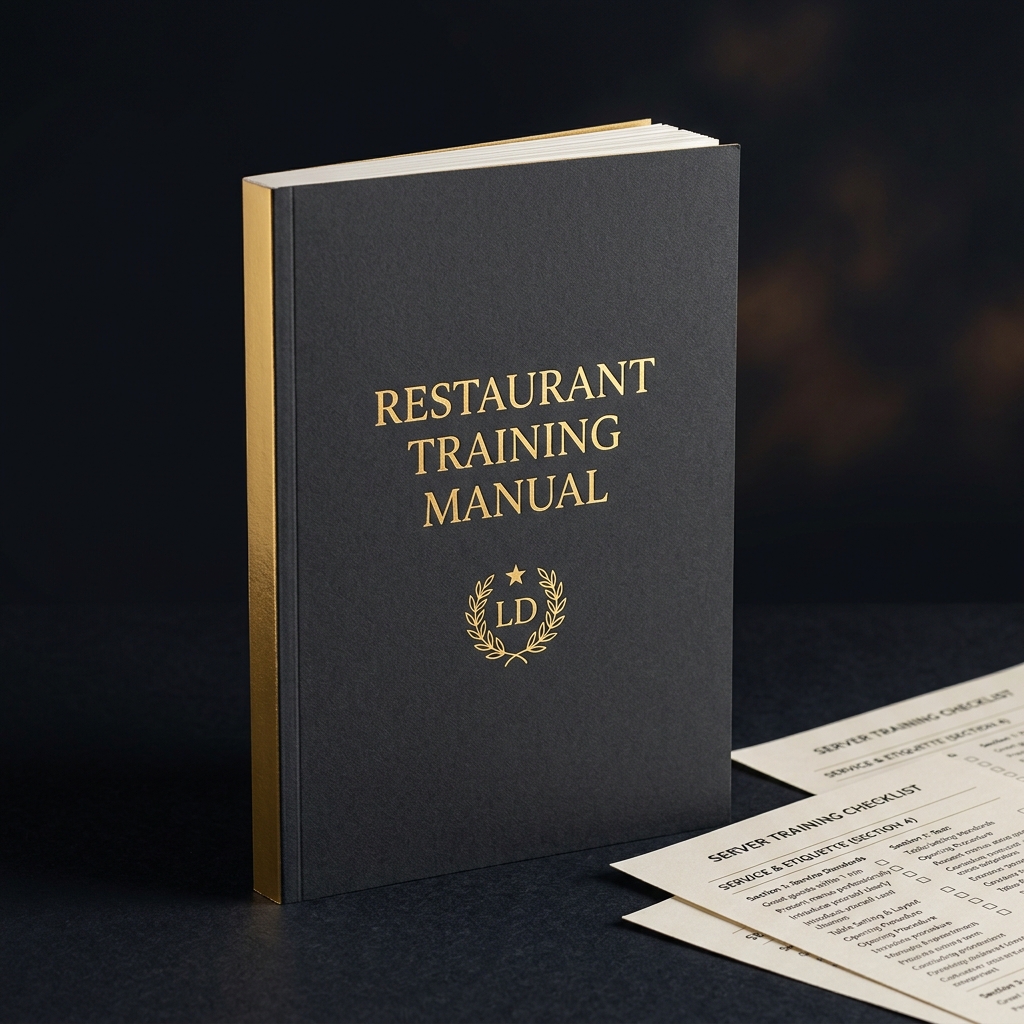 A page from a GrandTable OS restaurant training manual